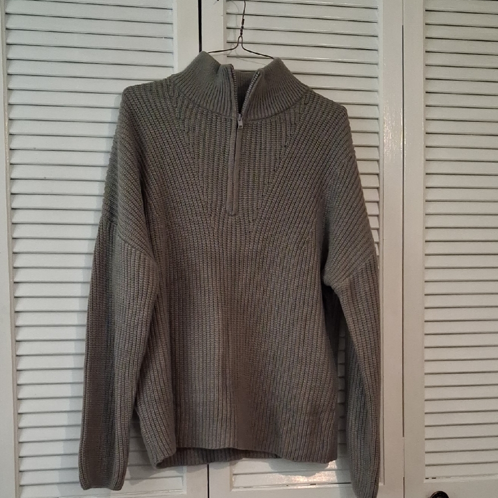 Gray Half-Zip Sweater